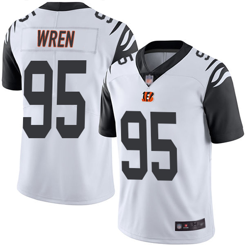 Cincinnati Bengals Limited White Men Renell Wren Jersey NFL Footballl #95 Rush Vapor Untouchable->cincinnati bengals->NFL Jersey